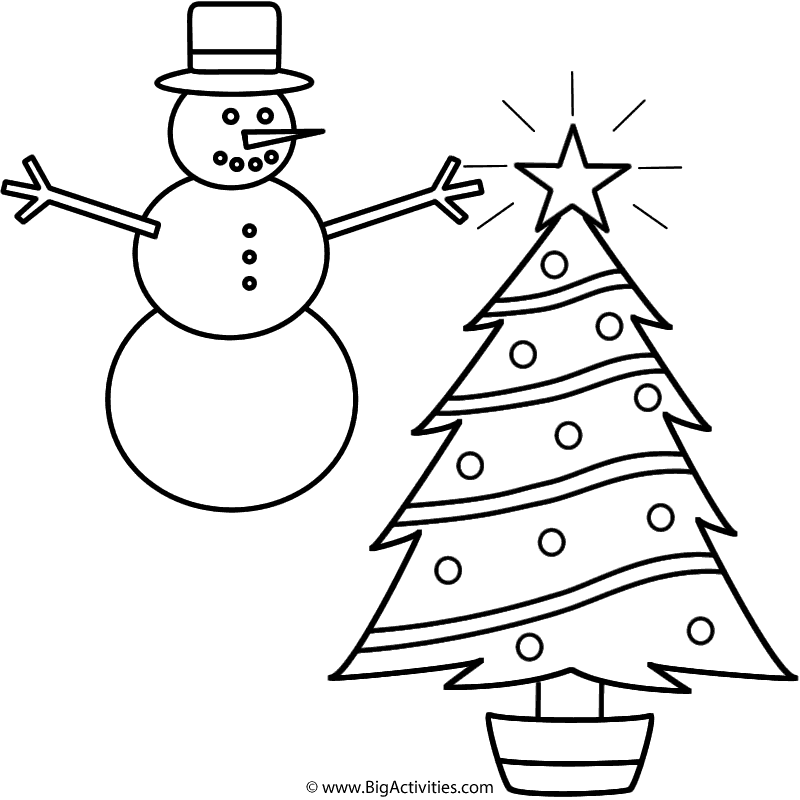 Christmas Tree Pictures To Color And Print