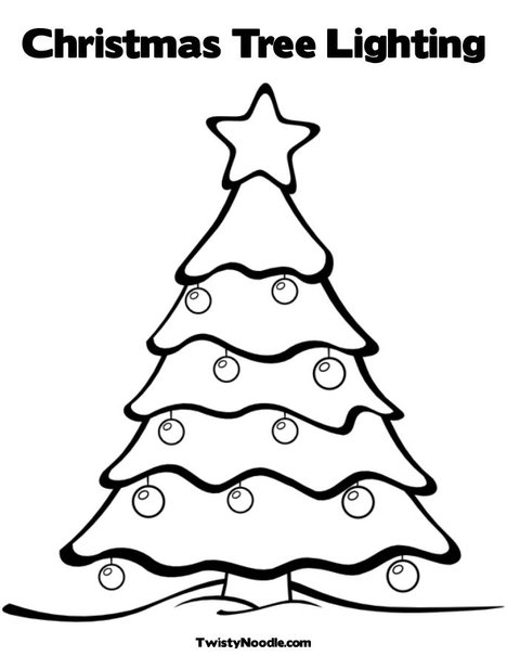 Christmas Tree Pictures To Color And Print