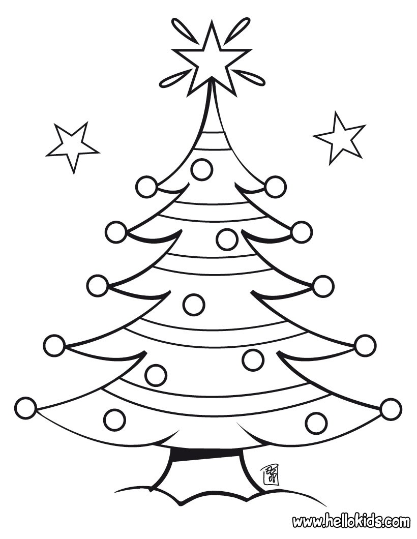 Christmas Tree Pictures To Color And Print