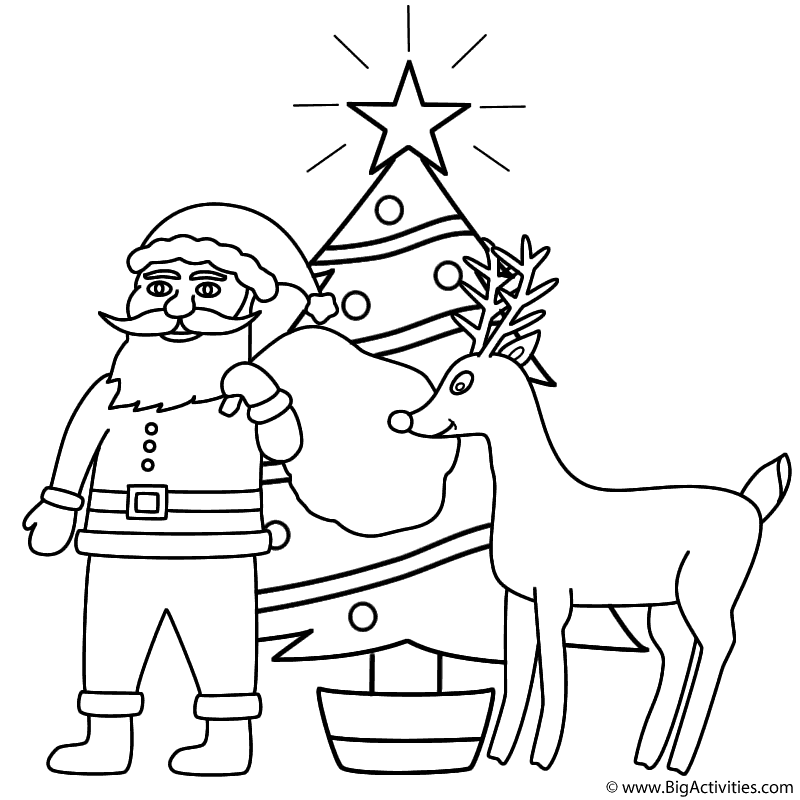 Christmas Tree Pictures To Color And Print