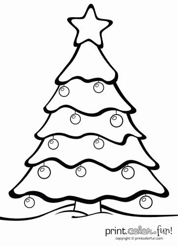 Christmas Tree Pictures To Color And Print