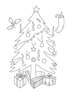 Christmas Tree Pictures To Color For Kids