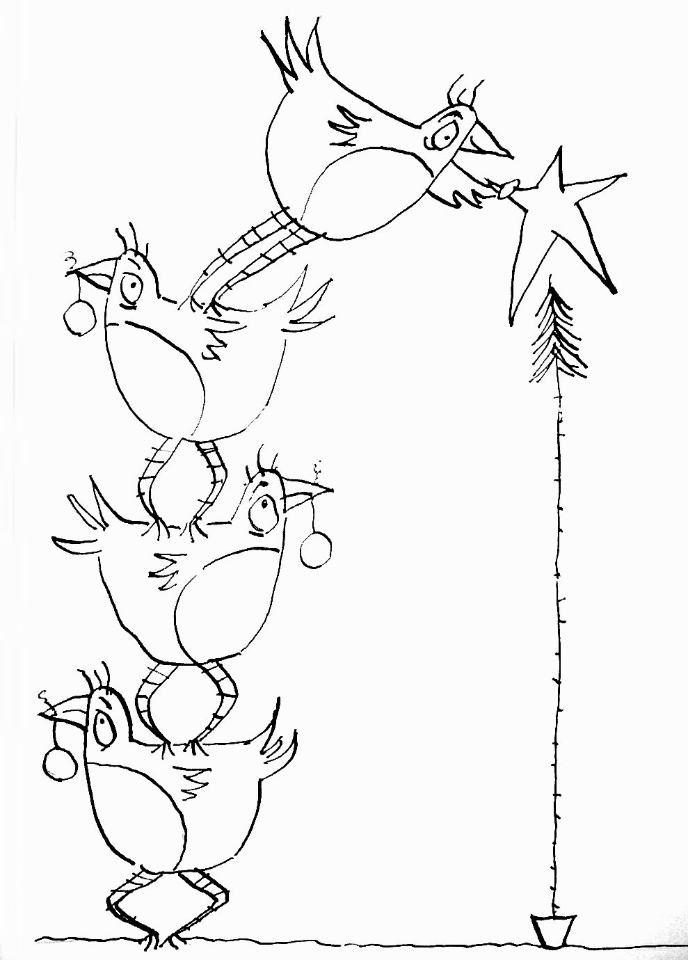 Christmas Tree Pictures To Colour In