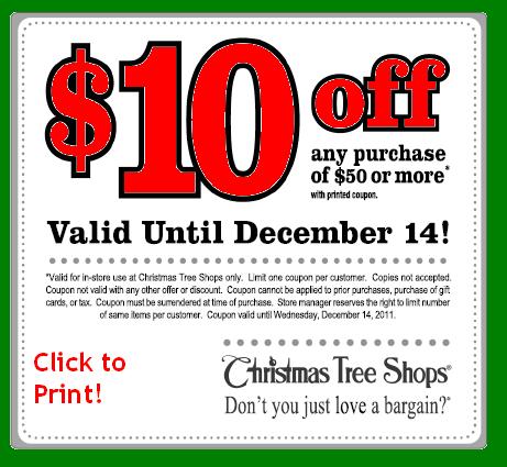 Christmas Tree Shop Coupons