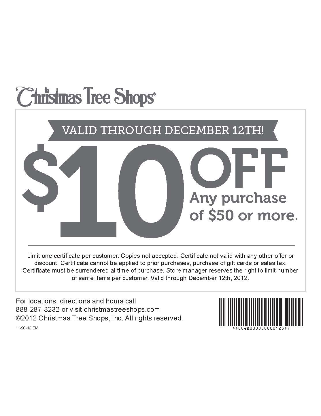 Christmas Tree Shop Coupons