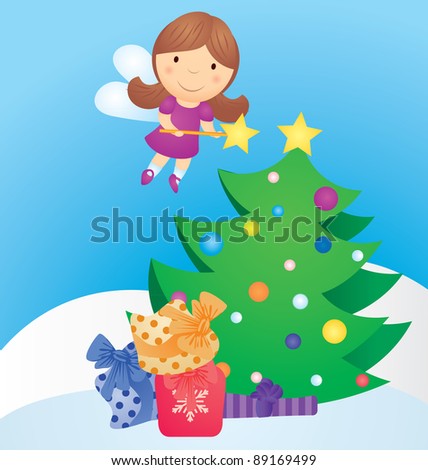 Christmas Tree With Presents Cartoon