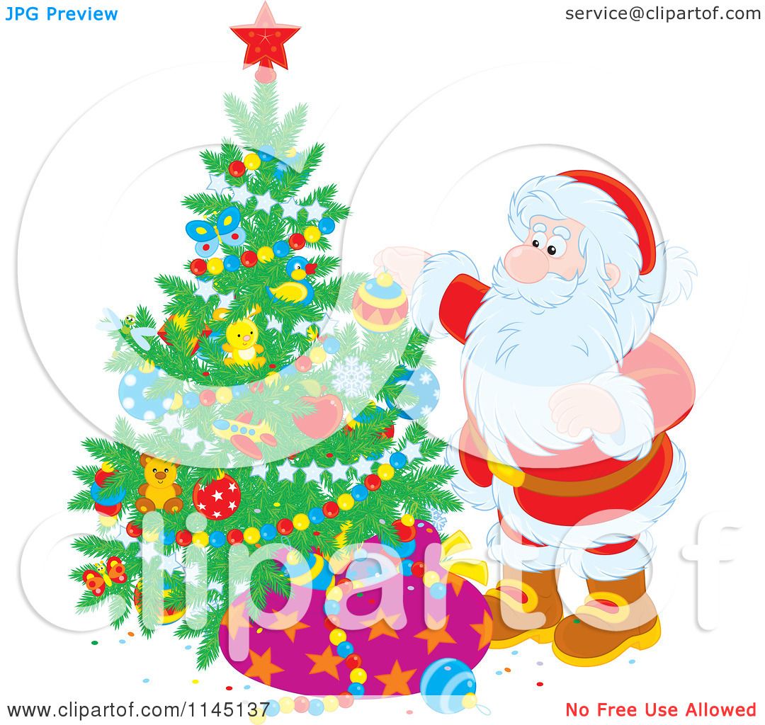 Christmas Tree With Presents Cartoon