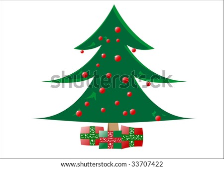 Christmas Tree With Presents Clipart