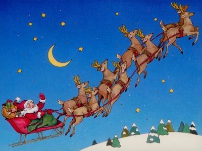 Christmas Wallpaper Santa Sleigh