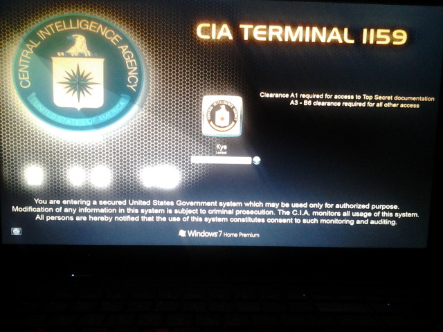 Cia Login Screen Windows 7