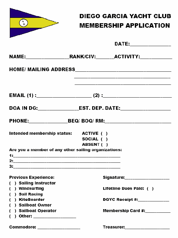 Club Membership Application Form