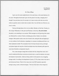 College Admissions Essay Examples