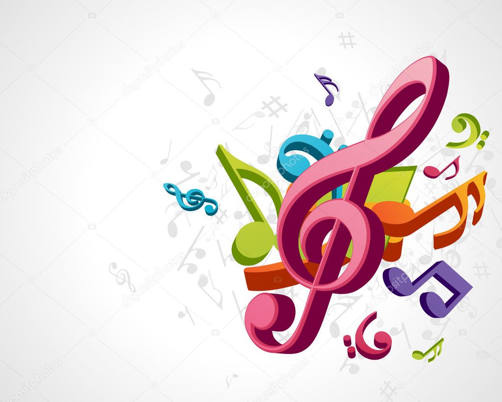 Colorful Music Notes Background