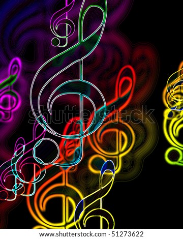 Colorful Music Notes Background