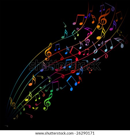 Colourful Music Notes Background