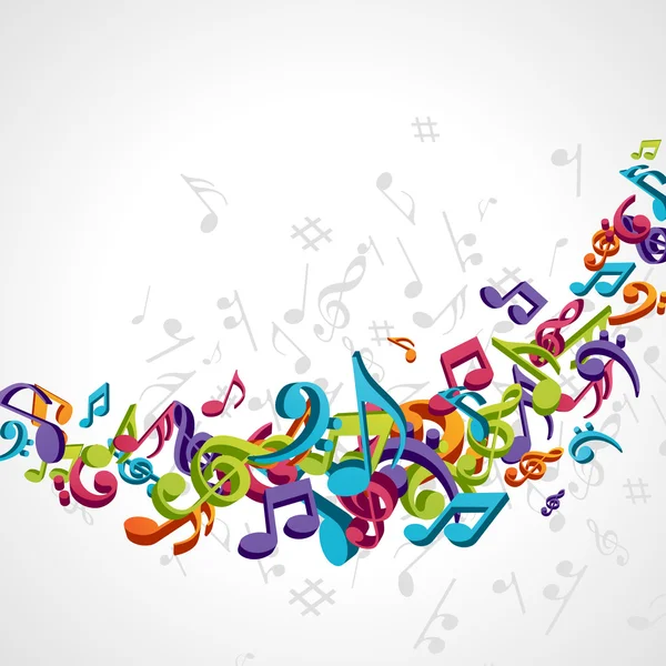 Colourful Music Notes Wallpaper