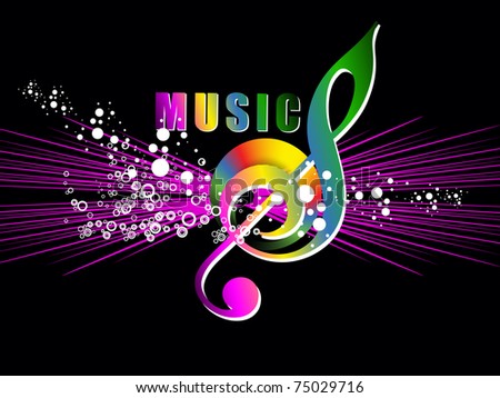 Colourful Music Notes Wallpaper