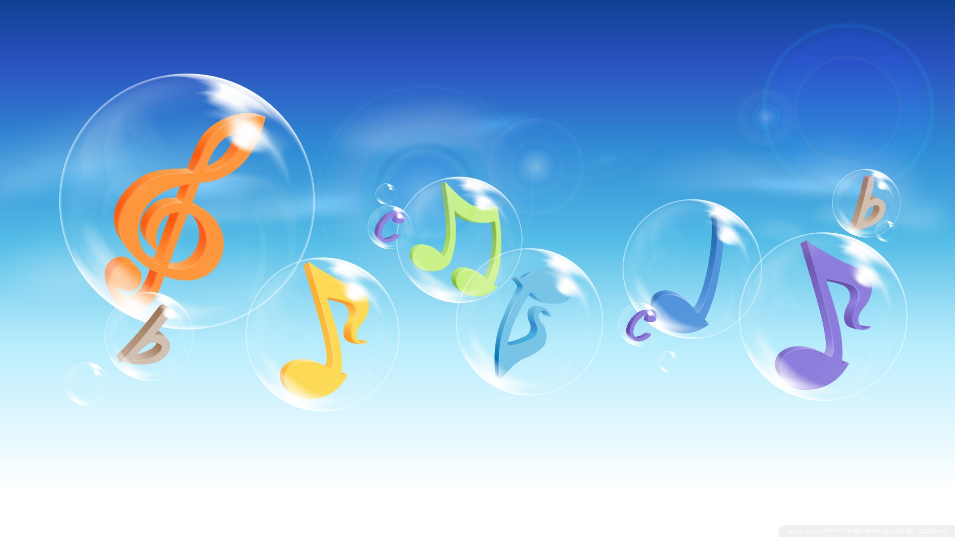 Colourful Music Notes Wallpaper