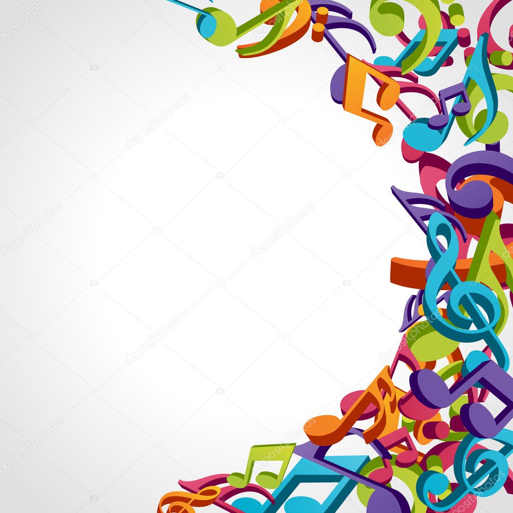 Colourful Music Notes Wallpaper