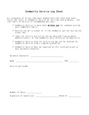 Community Service Form Pdf