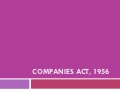 Companies Act 1956 Ppt Download