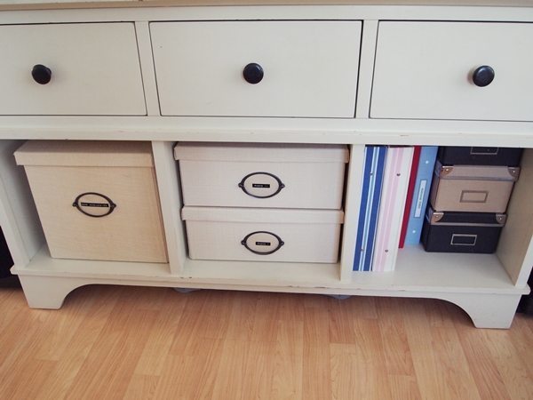 Console Table With Storage Boxes