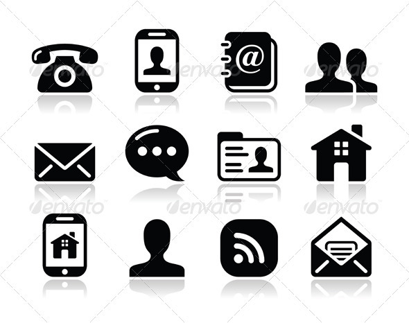 Contact Icon Set Vector