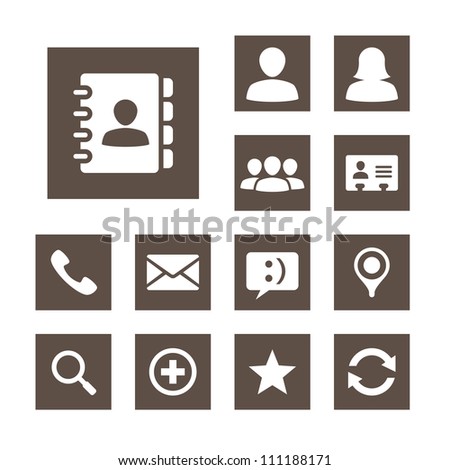 Contact Icon Set Vector