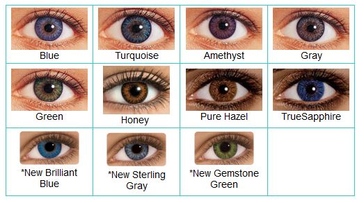 Contact Lenses Colors Chart