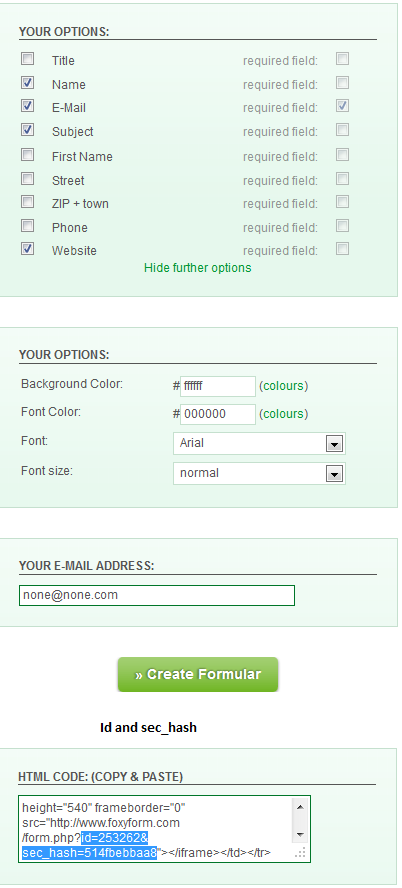 Contact Us Form Html Code