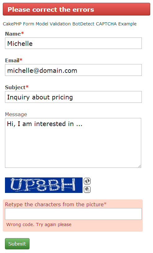 Contact Us Form In Php With Validation