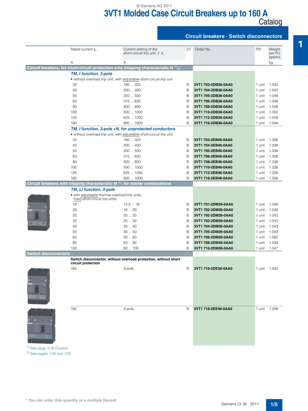 Contactor Siemens Catalogue