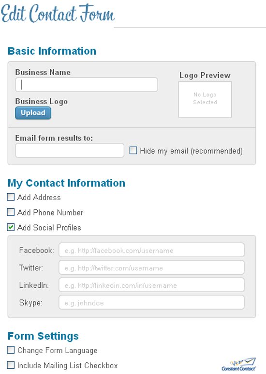 Contacts Us Form