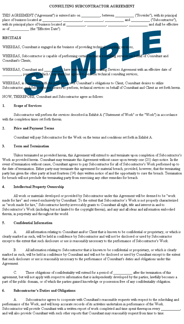 Contract Agreement Format