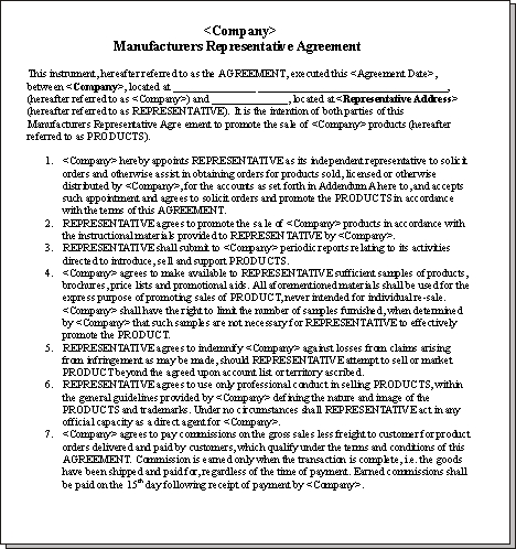 Contract Agreement Sample Template