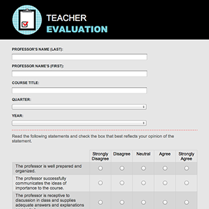 Course Evaluation Form Template Free