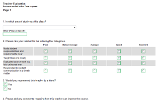 Course Evaluation Form Template Free