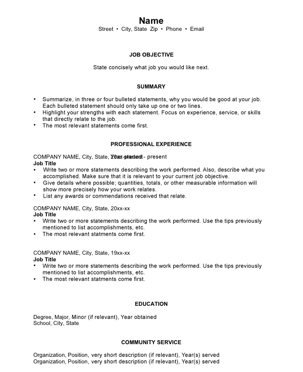 Coursework On Resume Example