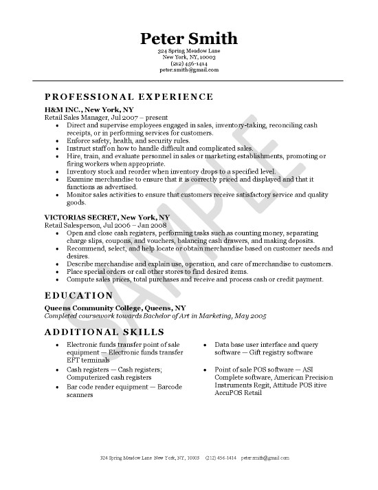 Coursework On Resume Example