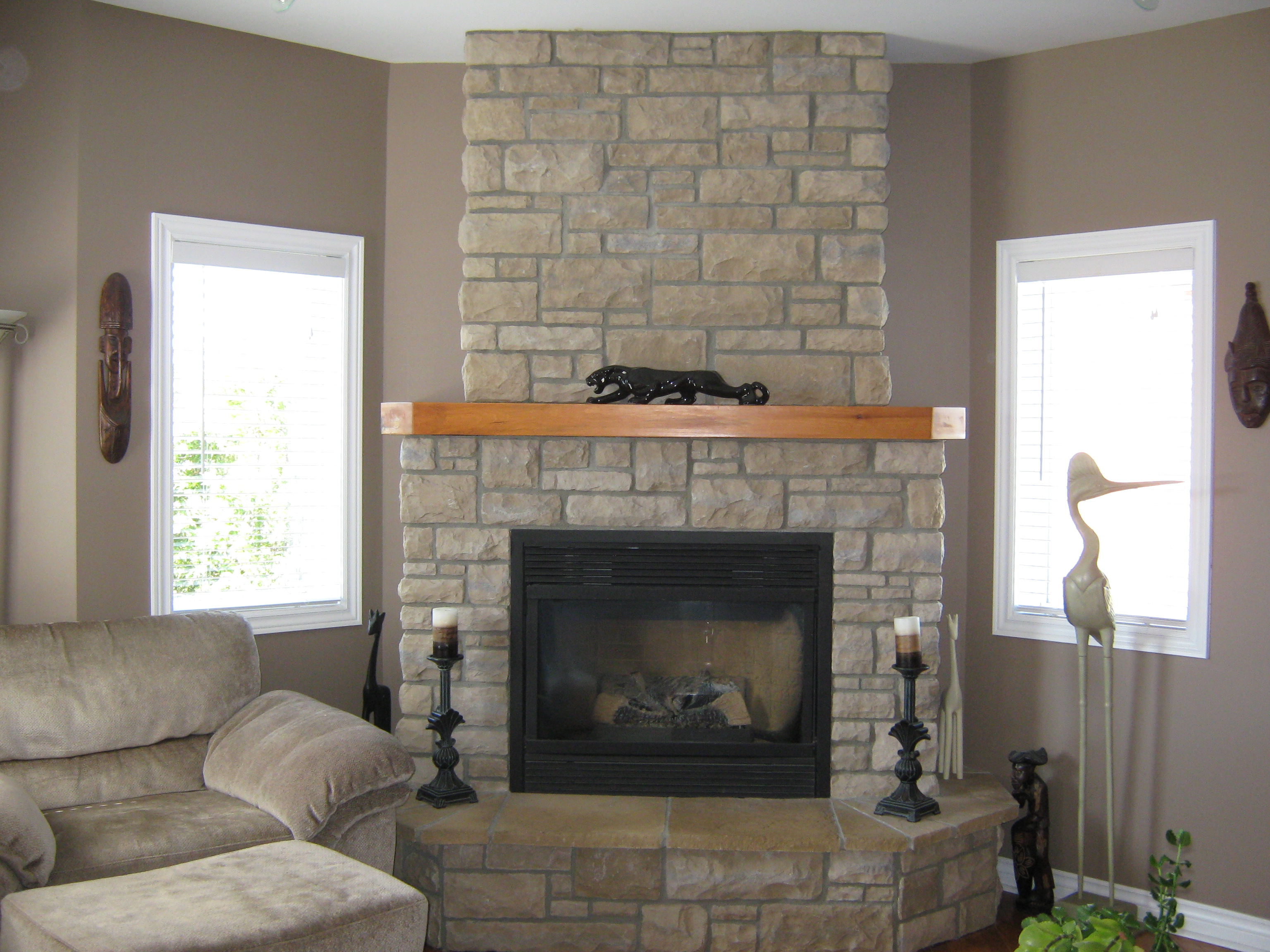 Cultured Stone Fireplace Design Ideas