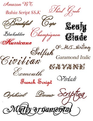 Cursive Writing Styles For Tattoos