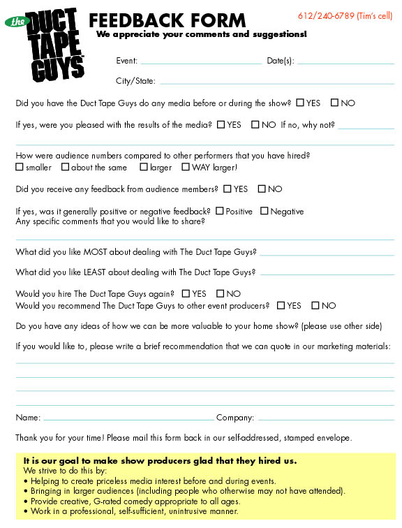 Customer Feedback Form Sample Pdf