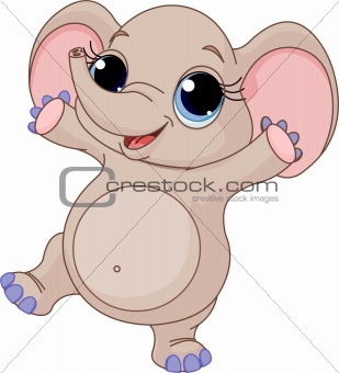 Cute Baby Elephant Cartoon