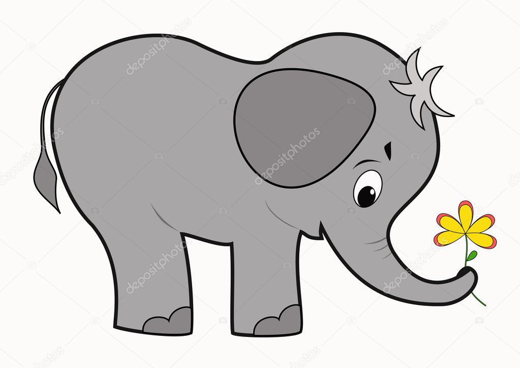 Cute Baby Elephant Cartoon