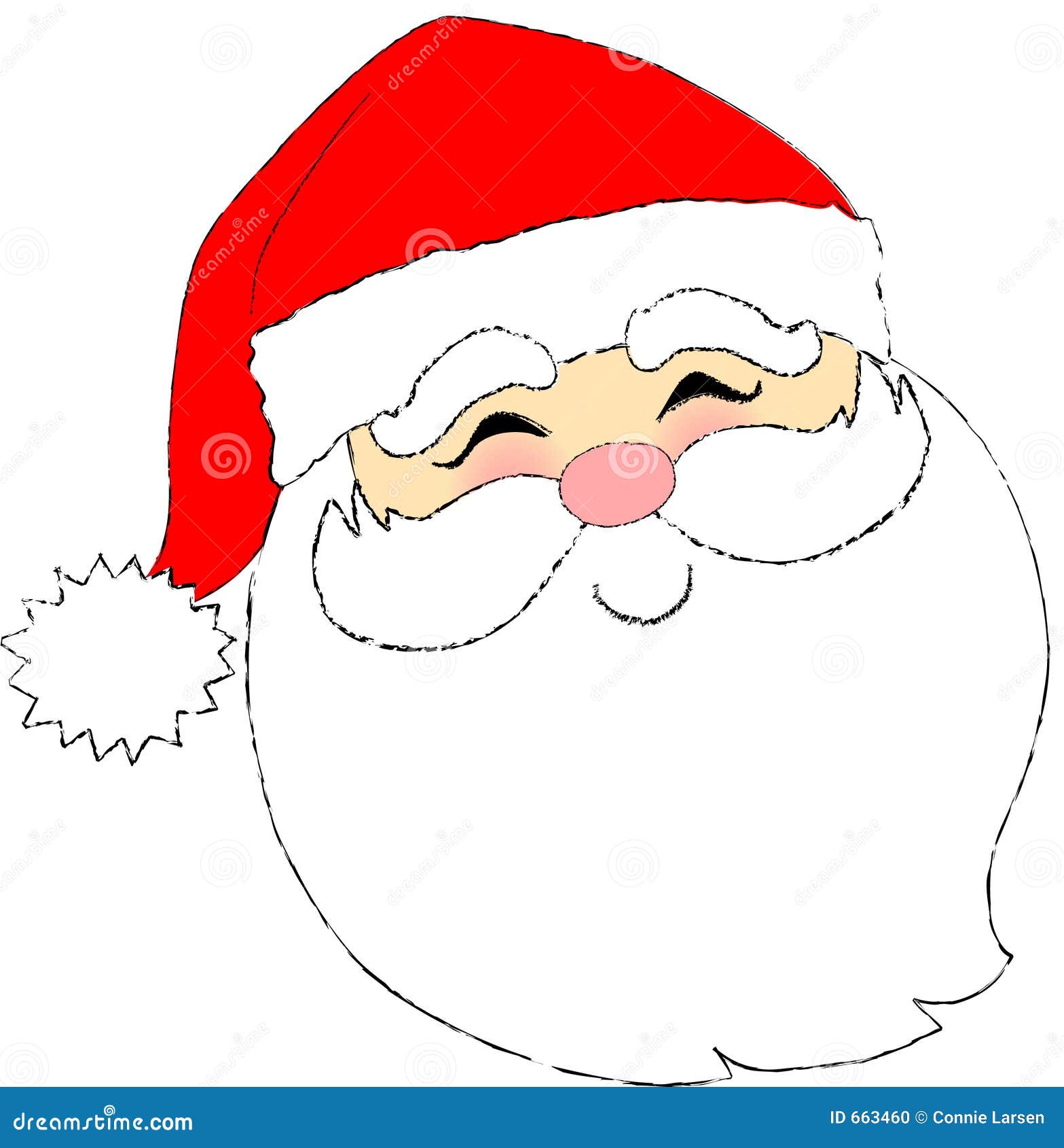 Cute Cartoon Santa Face