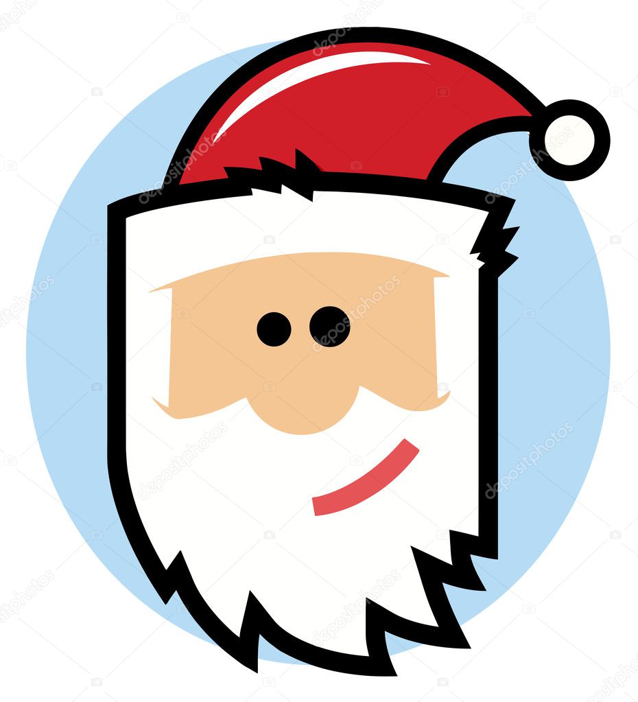 Cute Cartoon Santa Face