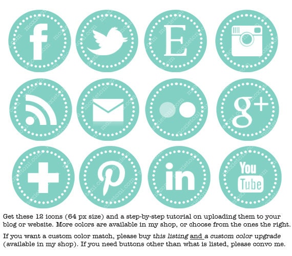 Cute Social Media Buttons For Blogger