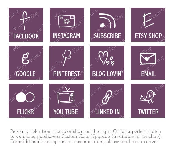 Cute Social Media Buttons For Blogger