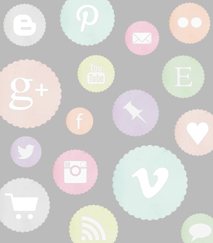 Cute Social Media Buttons For Blogger