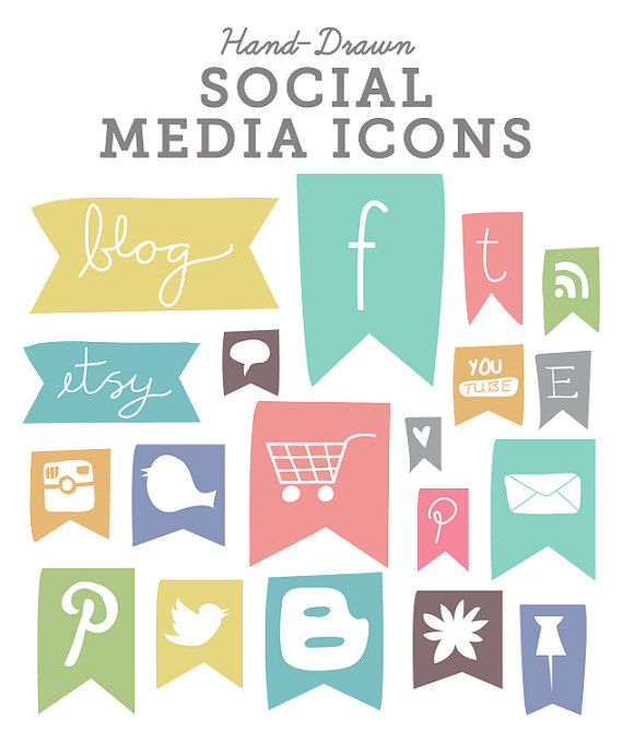 Cute Social Media Buttons For Blogger